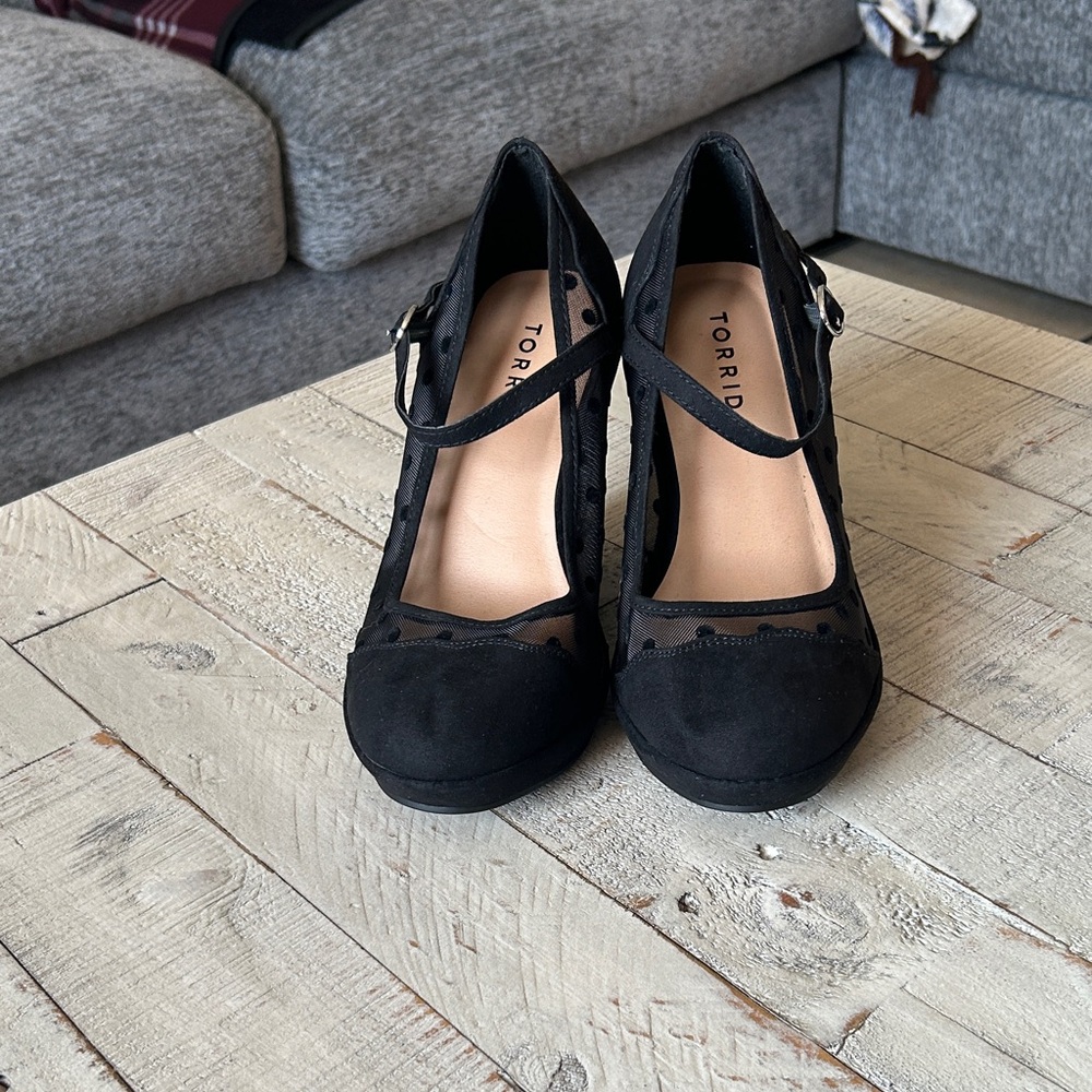 Torrid Black Mesh Heels